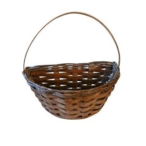 Vintage Handwoven Farmhouse Countrycore Wall Basket 15" Long 5" Tall